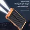 20,000mAh 5V 3A High-Power Solar Power Bank with Built-in Cables & 5W Wireless Charging