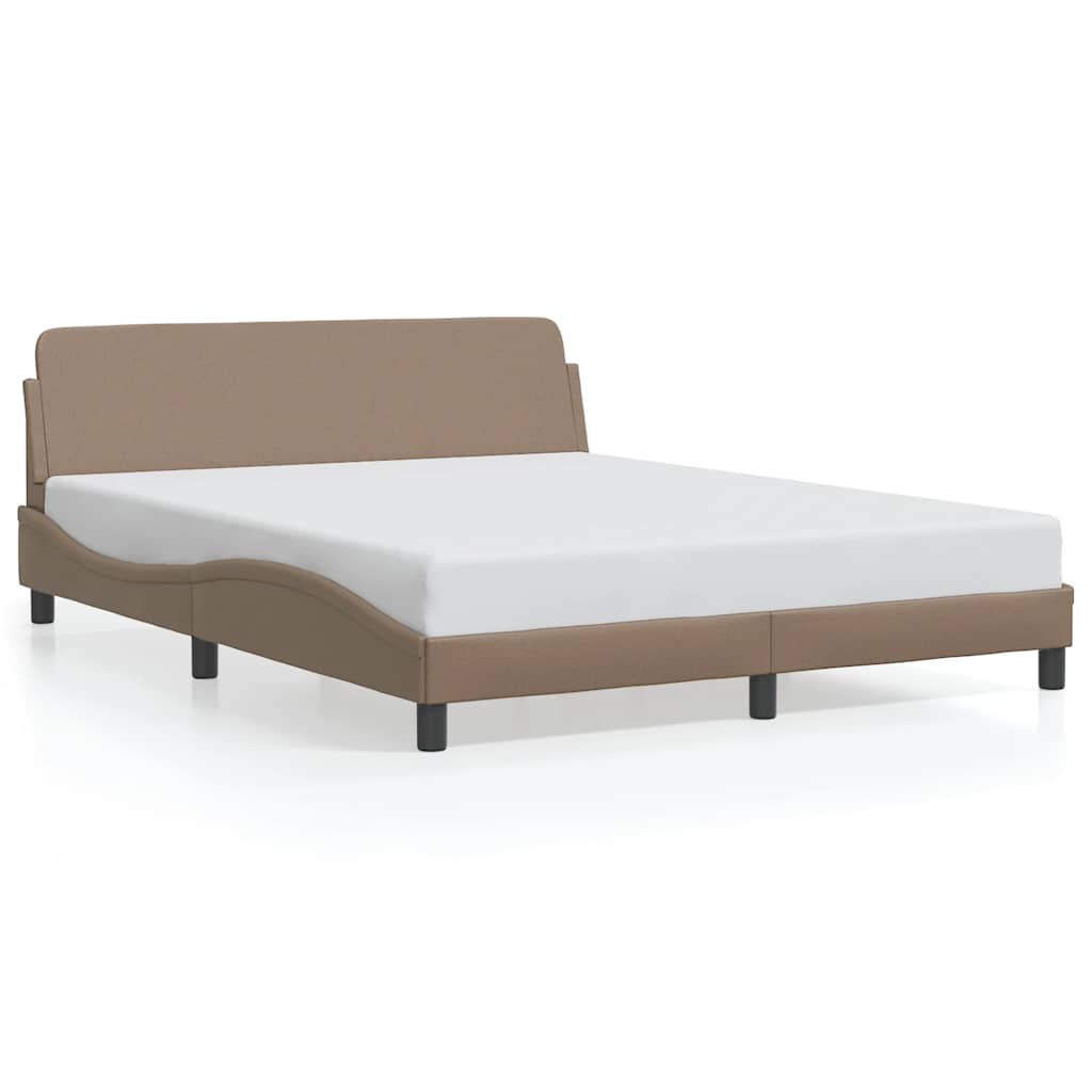 Bed Frame Dover Cappuccino Brown 160x200 cm Faux Leather