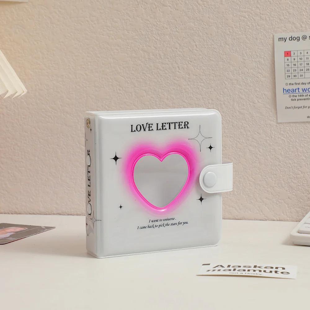 Kpop Photocards Binder Love Heart Hollow Photo Albums Photocards Binder Holder Idol Small Cards Collect Book Kpop Picture Holder Set