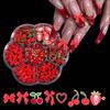3D Plum Blossom & Bow Nail Art Resin Ornaments, Red Tones Box
