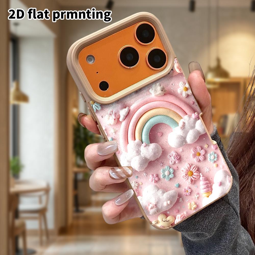 Phone Case: Lambskin 2D Flat Samsung Galaxy A34 A35 M05 M06 S20 S22 S21 FE Plus 5G Protective Case, Handmade Rainbow, Christmas and Halloween Gift