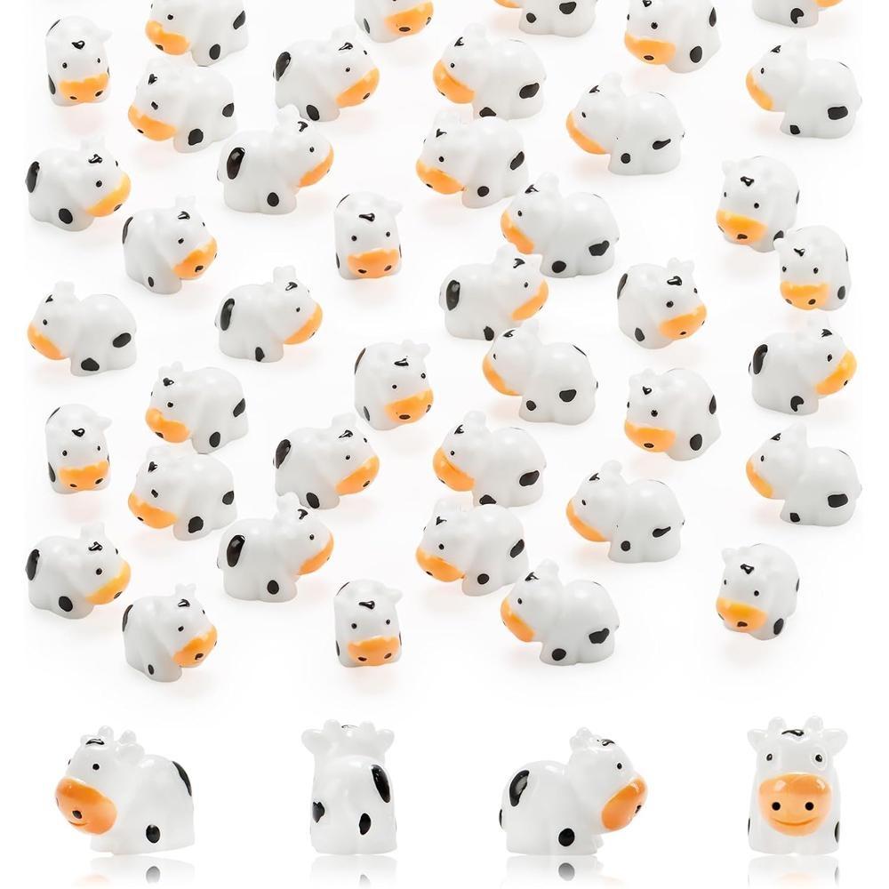 

50 шт. Міні-фігурки корови зі смоли Корова Мініатюрні фігурки тварин Казковий сад Мініатюрний моховий пейзаж Саморобні ремесла