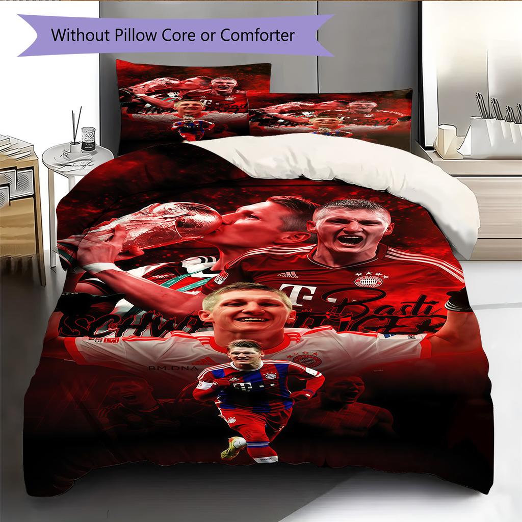 FCB Pattern Bedding Quilt Set Quilt Cover Pillowcase Home Decoration Birthday Gift (1 * duvet cover + 2 * pillowcase, without core)