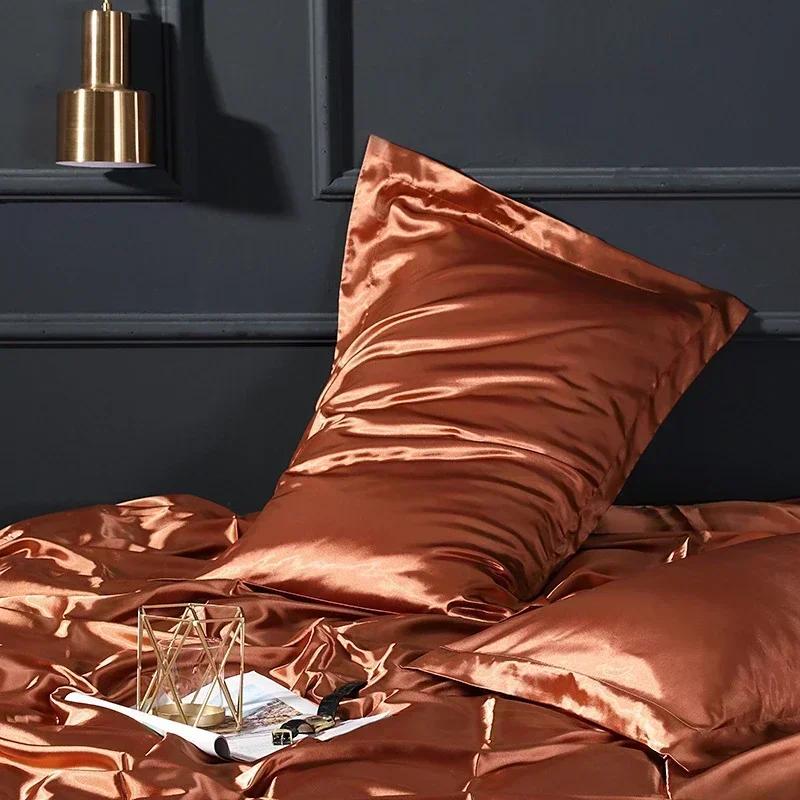 Luxury Blending Mulberry Silk Pillowcase Satin Soft Silky Two-sided Pillow Case Skin Beauty Skin Friendly Pillow Cover Solid