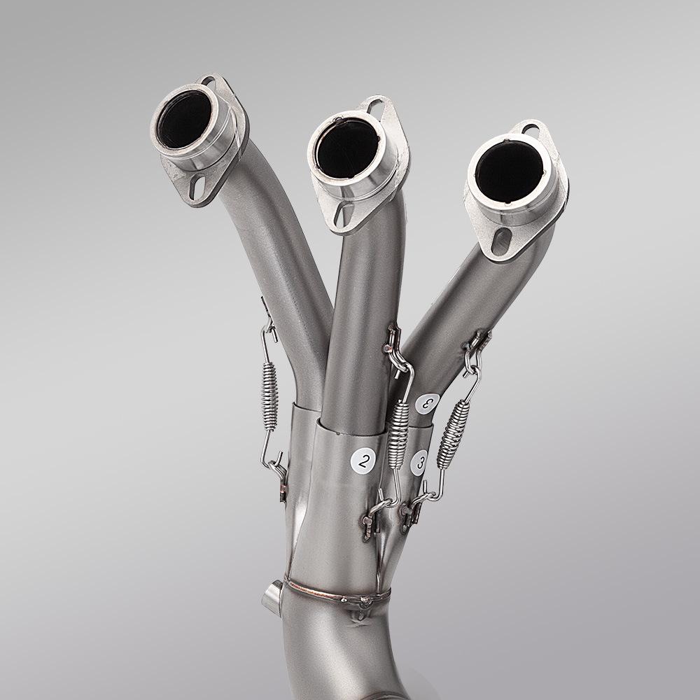 MT09 Double Oxygen Sensor Front Exhaust Pipe & Muffler Set (2021-2025) - Motorcycle Modification
