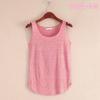 Women Summer Slub Cotton Tank Top Sleeveless T Shirt Round Neck Loose Singlets Vest Tops