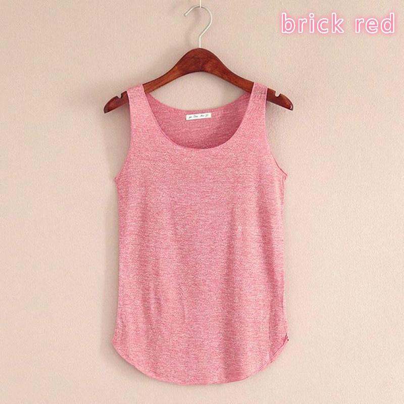 Women Summer Slub Cotton Tank Top Sleeveless T Shirt Round Neck Loose Singlets Vest Tops