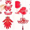 Red Wedding Room Bunting Ceiling Decorations for Bride and Groom's Bedroom and Living Room