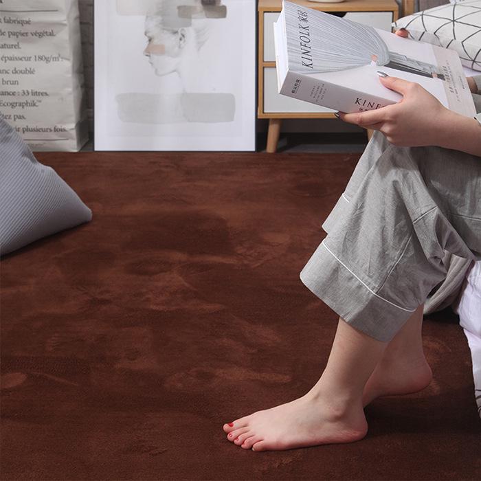 Thick Short Pile Bedroom Carpet: Bedside, Living Room, or Tatami Floor Rug