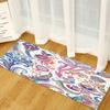 Long Rug Blue-Gray Retro Tile Collage Pattern Anti Slip Floor Mat Soft Wear Resistant Suitable for Kitchen Hallway Decor