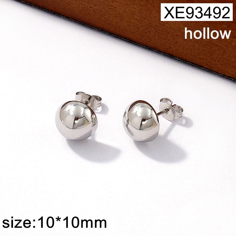 Elegant 18K Gold-Plated Stainless Steel Semi-Circular French Flower Earrings