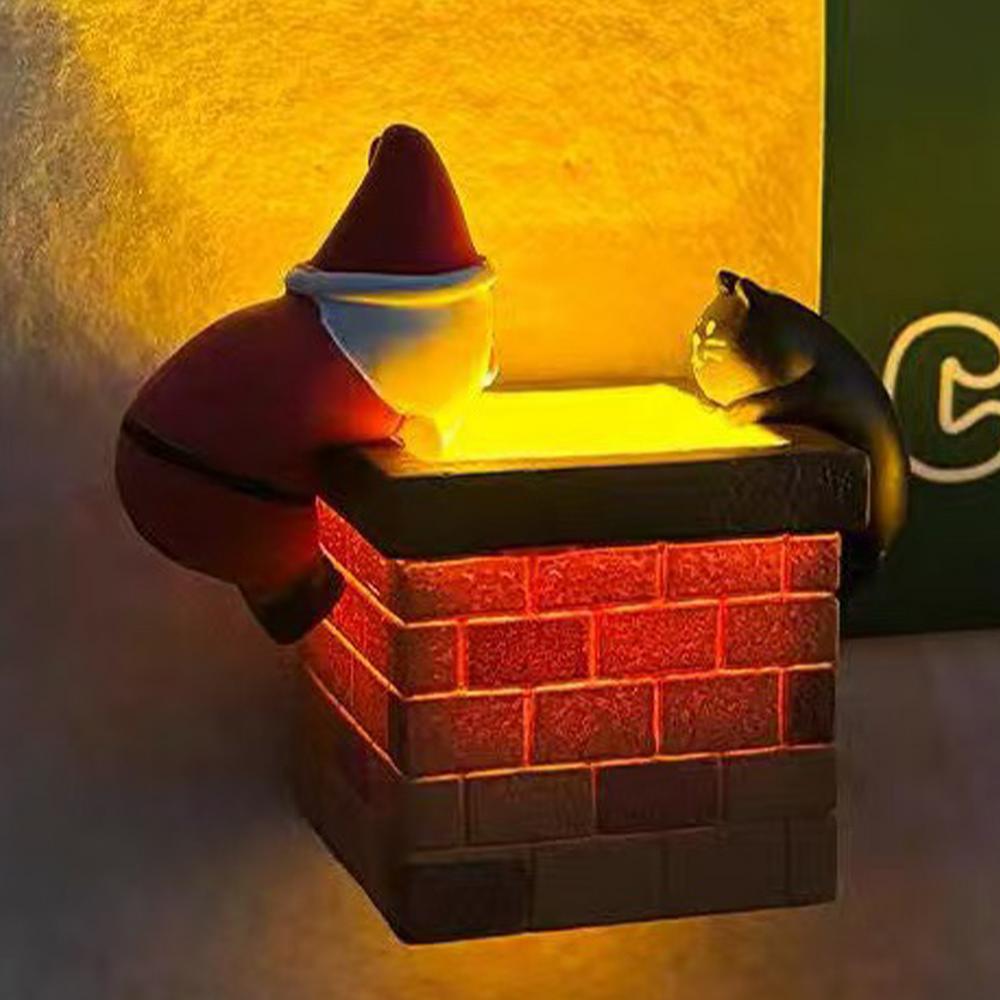 

Магніти на холодильник Сяючий Санта-Клаус Чорний кіт, що лізе по димоходу Магніт на холодильник Магнітна наклейка для холодильника Металеві двері Дошка оголошень