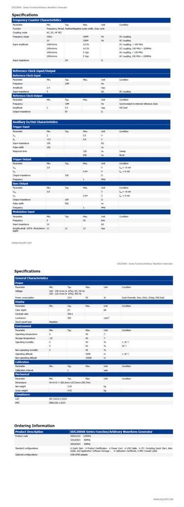 SIGLENT SDG2042X 40MHz Arbiträrer Wellenform-Funktionsgenerator mit hochpräzisem Frequenzzähler