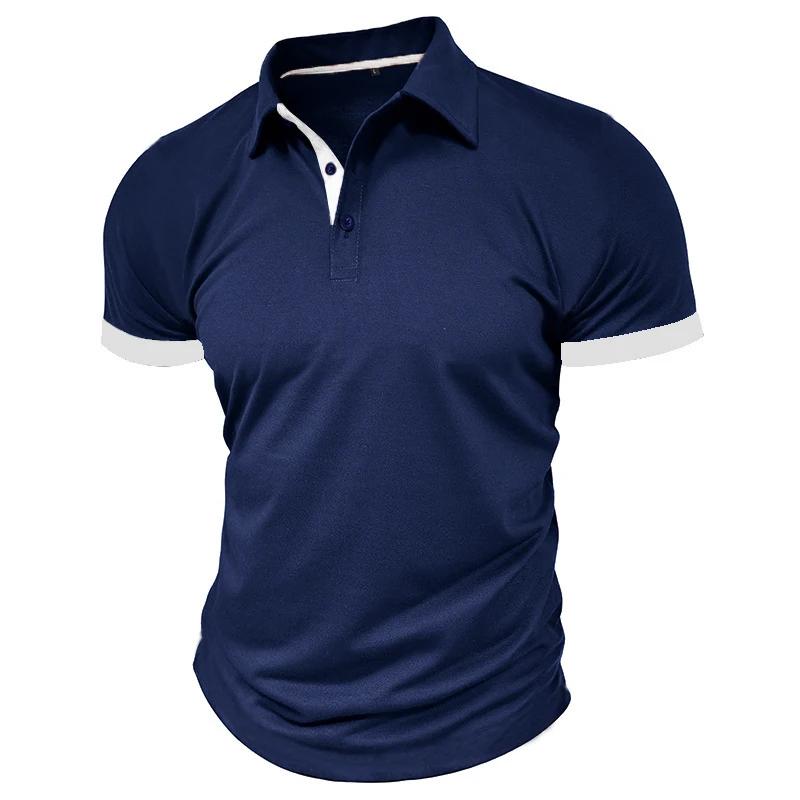 Summer Men's Short Sleeve Polo Shirt Lapel Oversize Solid Color T Shirts Breathable Streetwear Sport Activities Shirts Man