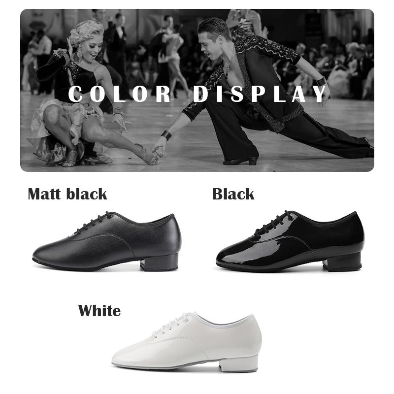 Herren Jungen Atmungsaktive Gesellschaftstanzschuhe Latein Jazz Tango Walzer Schwarze Lederschuhe