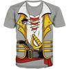 Fashion Men's Crew Neck Short Sleeve 3D Skull Color Printed Skull Short Sleeve Crew Neck T-Shirt