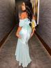2023 Women Pleated Ruffles Backless Corset Top Long Skirt 2 Piece Set Set Elegant Casual Off Shoulder Sexy Mesh Dress Sets