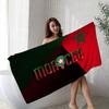 Morocco Map Flag Microfiber Beach Towel Absorbent Quick Dry Soft Yoga Swimming Resort Mountain Climbing Towel