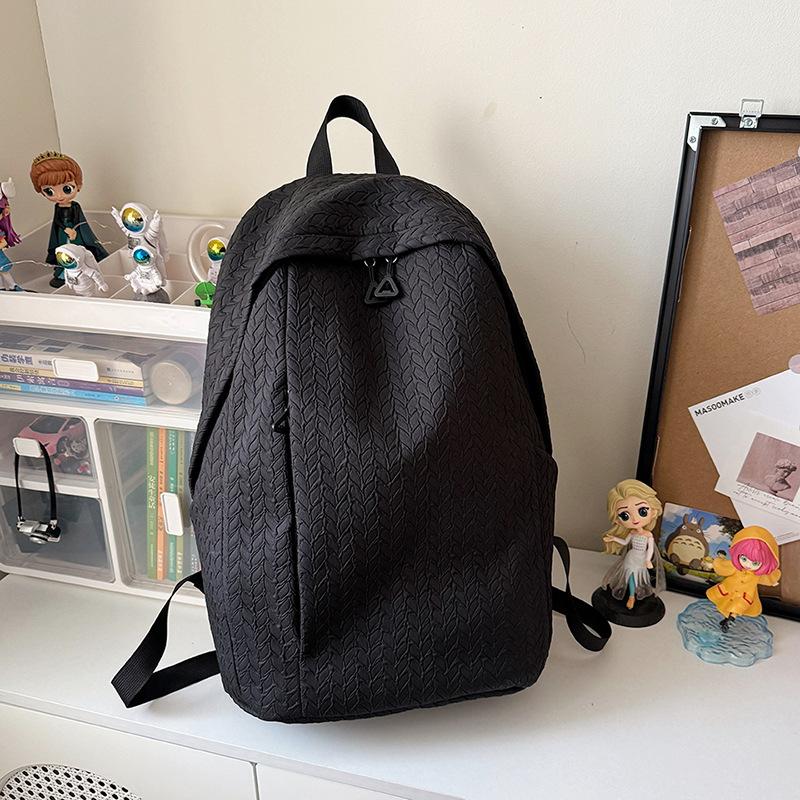 

Casual versatile large-capacity backpack New junior high school and high school student schoolbag Simple and lightweight backpack чёрный