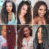 14-26"Goddess Locs Crochet Braids Hair Natural Synthetic Braiding Hair Extension Ombre River Faux Locs With Curly Hair Expo City