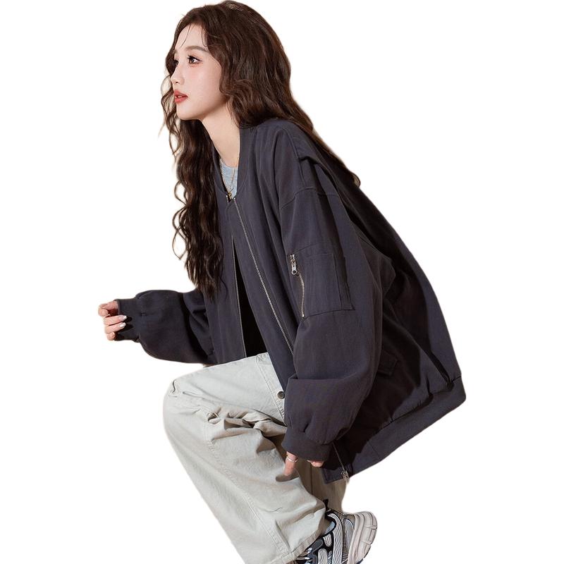 

TonLion Women s 2025 Spring Baseball Collar Jacket L