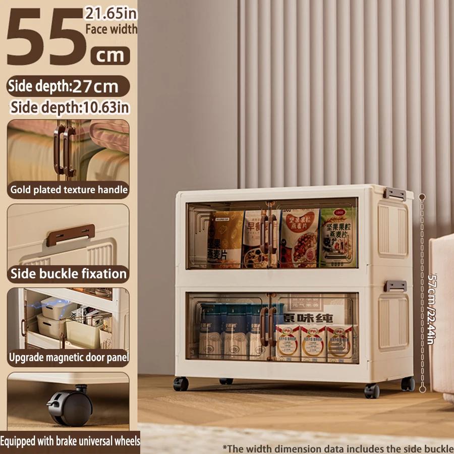 45/55/65cm Length Multifunction Folding Storage Cabinet Sundries Cabinet Large Capacity Dustproof Wardrobe Locker