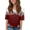 Women's Everyday Casual Mid-Sleeve Mid-Neckline Christmas Print Top