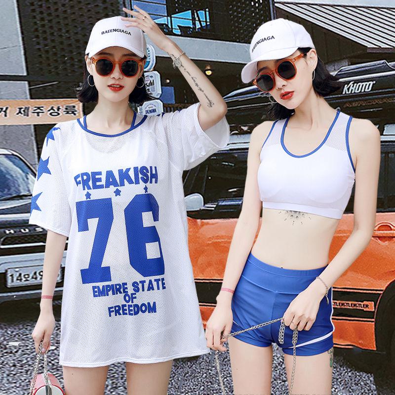 Swimsuit Female Student Korean Version of The Sexy Split Bikini Three-piece Conservative Slimming Plus Size Swimsuit