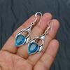 Blue Topaz Gemstone Handmade 925 Sterling Silver Jewelry Earring