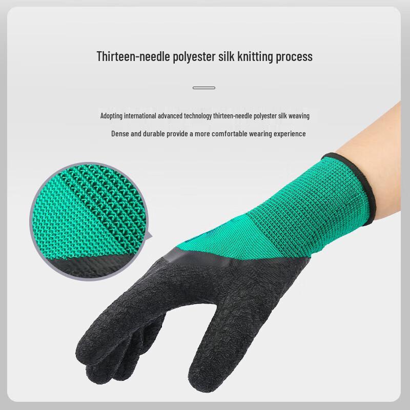 Lijiu Hong Anti-Slip Dipped Latex Work Gloves