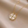 Women's European & American Style Four-Leaf Clover & Heart Pendant Clavicle Necklace