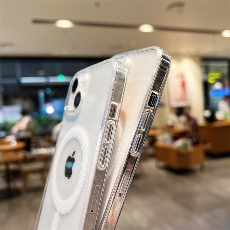 For Wireless Charge Transparent Case For For Iphone 17 Pro 11 12 13 14 1 16 Pro Max Magnetic Shockproof Bumper Cover