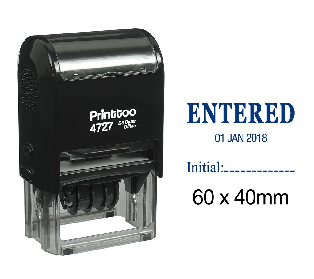 Printtoo Self Inking Dater Stamp With Entered Initial Text Office Stationery Date Rubber
