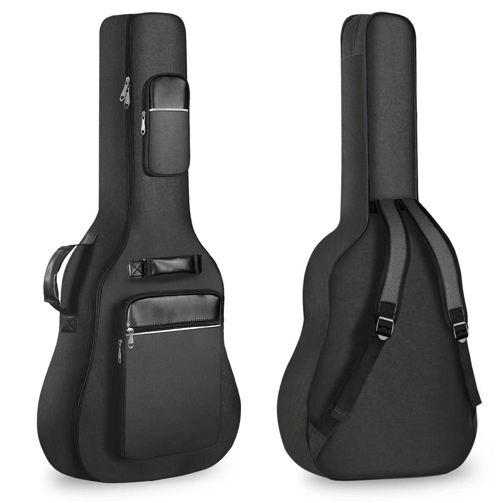 Acoustic Guitar Gig Bag for Inch Guitar Case 8mm Sponge Guitar Soft Case Musical Instrument Bag Lightweight Thick Shoulder Large Capacity Pocket