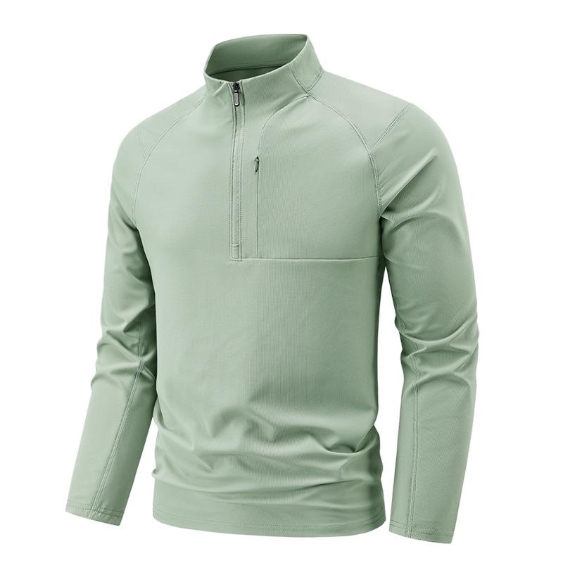 Men's Quick-Dry Long-Sleeve Half-Zip Base Layer for Spring & Autumn Running
