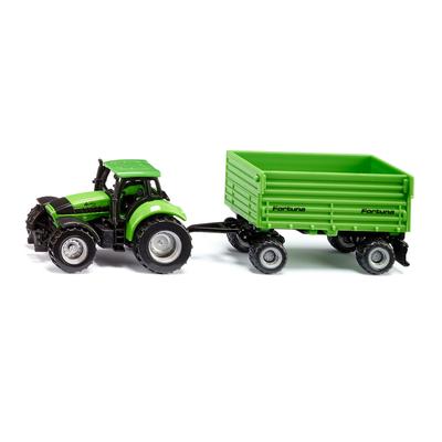 SIKU DEUTZ-FAHR Traktor mit 4-Rad-Anhänger für Kinder ab 3 Jahren SK1606