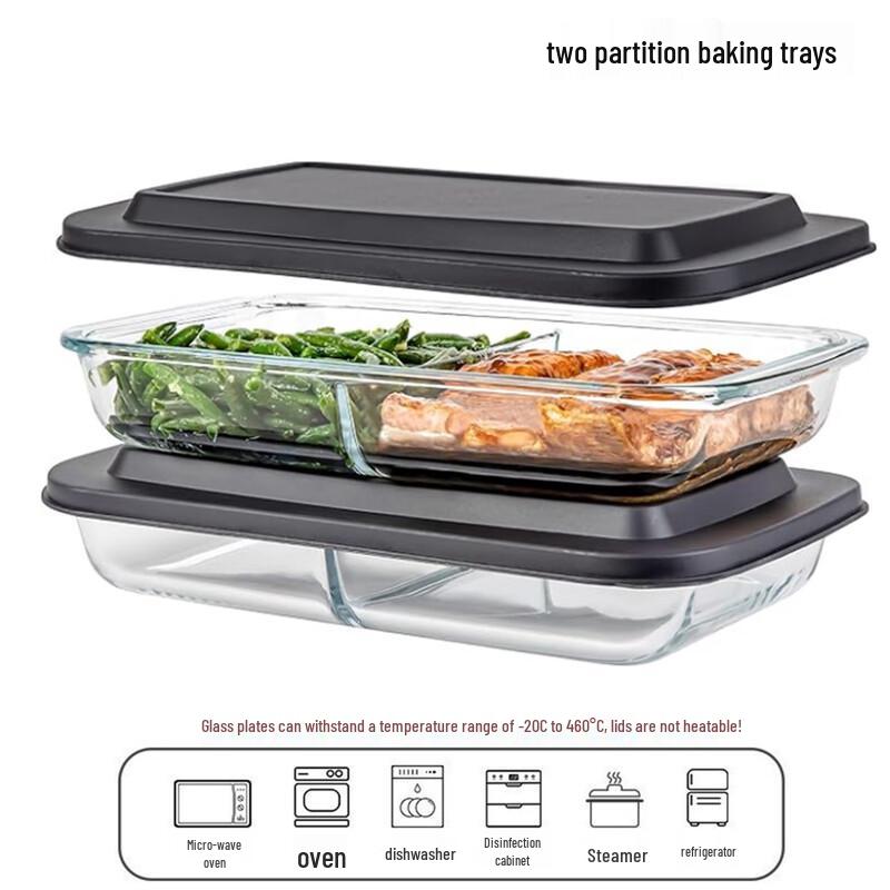 Набор жаропрочных стеклянных контейнеров для хранения продуктов с отделениями ZISIZ