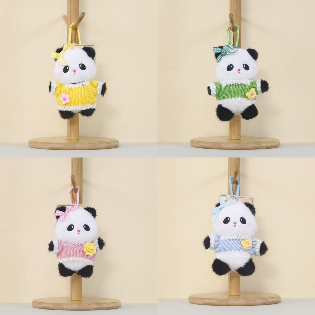 Plush Panda Keychain With Cotton Filling For Backpack Decor And Gift