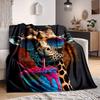 1pc Giraffe Print Blanket Lightweight Flannel Blanket Throw Blanket For Sofa, Bed, Travel, Camping, Livingroom, Couch, Chair, And Bed Yy2509026179