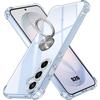 Case for Samsung Galaxy S26, Silicone Protection with Silver Rotating Ring