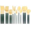 Mirror Dinnerware Set Stainless Steel 30Pcs Black Gold Tableware Knife Fork Spoon Dinner Set Cutlery Spoon Dessert Flatware Set