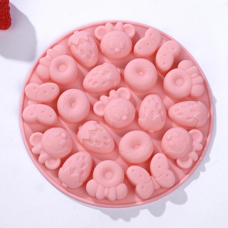 GOGOU Silicone Cake Mold 12.3cm Pink Non-Stick Baking Pan Cake Tin