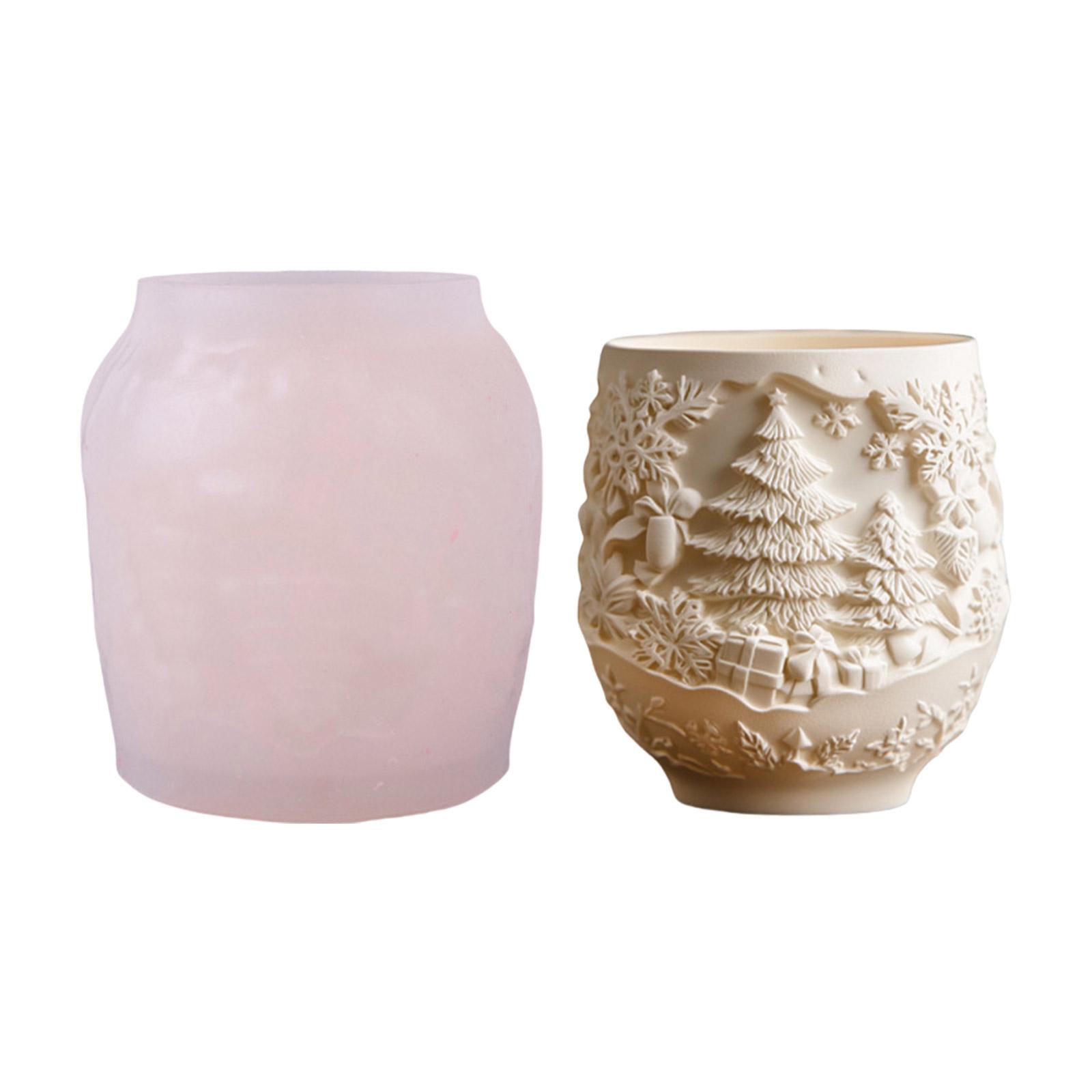 

Фестивальная силиконовая форма для эпоксидной смолы с детальным дизайном рождественской елки, силиконовая текстура для проектов ручной работы по изготовлению кашпо T2