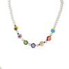 Daisy Flower Pearl Beaded Choker Necklace for Women