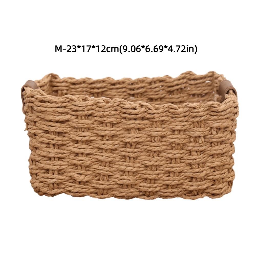 Woven Cosmetics Storage Basket Handmade Decorative Snacks Storage Containers Simple Multi-functional Paper Rope Basket