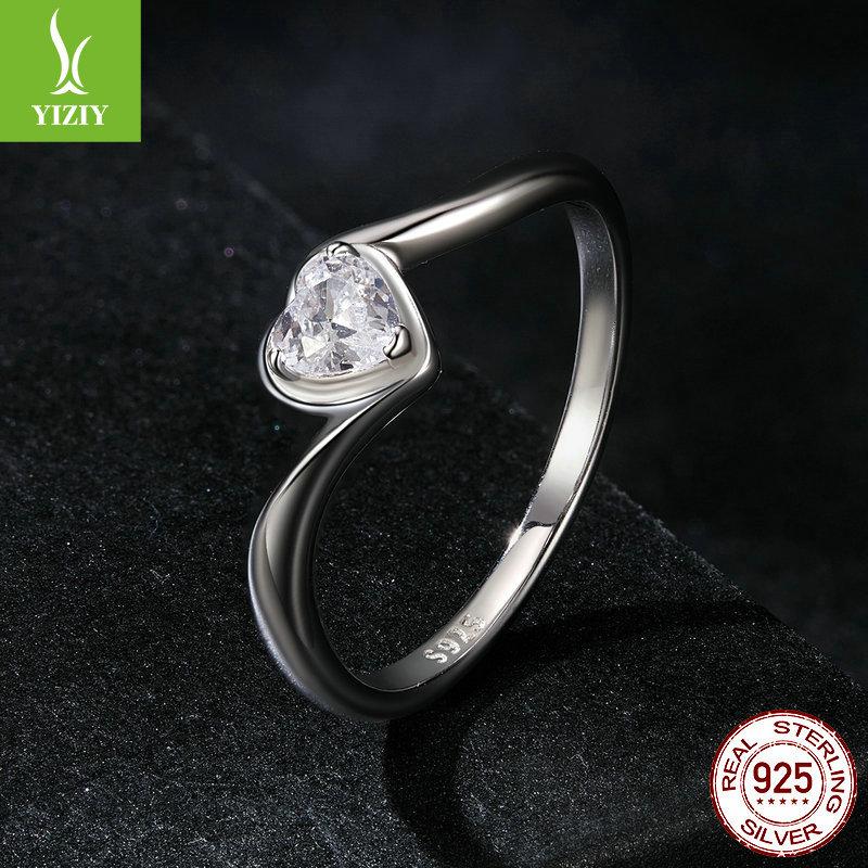 Exquisite Love Moissanite Ring Wedding Ring, Elegant Line Love S925 Sterling Silver Ring