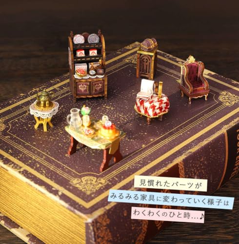 Moin Moin Puppenhaus Miniatur DIY Bausatz Set [Englische Anleitung] 1/24 Maßstab Europäisches Gotisches Schloss mit Eule, Violine und Mittelalterlichem Europäischen Klavier | LED