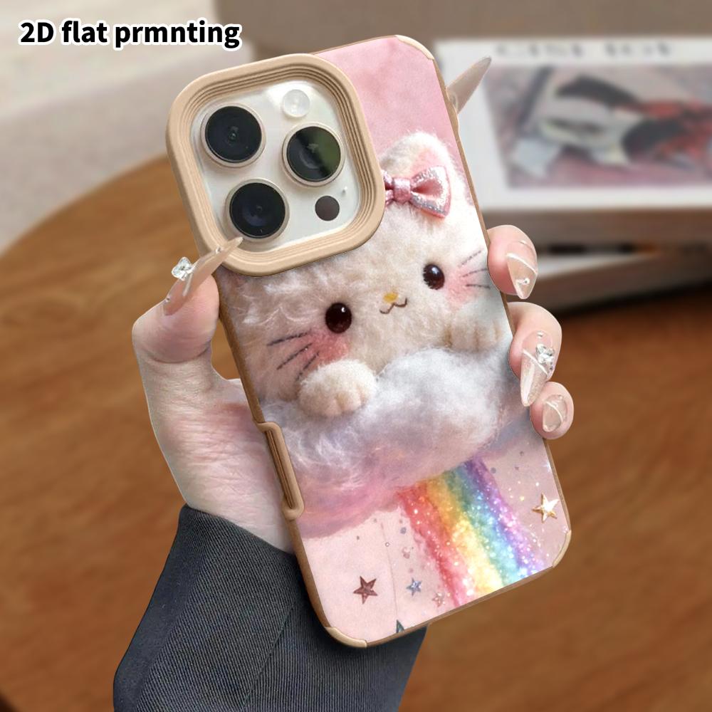Phone Case: Lambskin 2D Flat Samsung Galaxy A34 A35 M05 M06 S20 S22 S21 FE Plus 5G Protective Case, Nebula Black Cat, Christmas and Halloween Gift