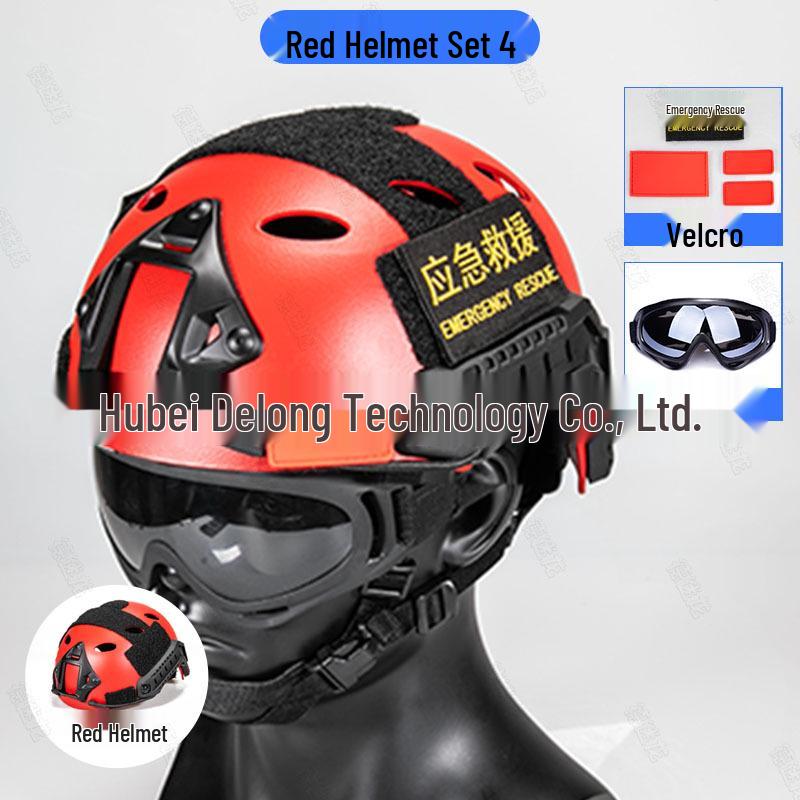 Set Casco di Salvataggio Nero e Rosso: Pronti per il Salvataggio da Terremoti e Acqua con Accessori Personalizzati