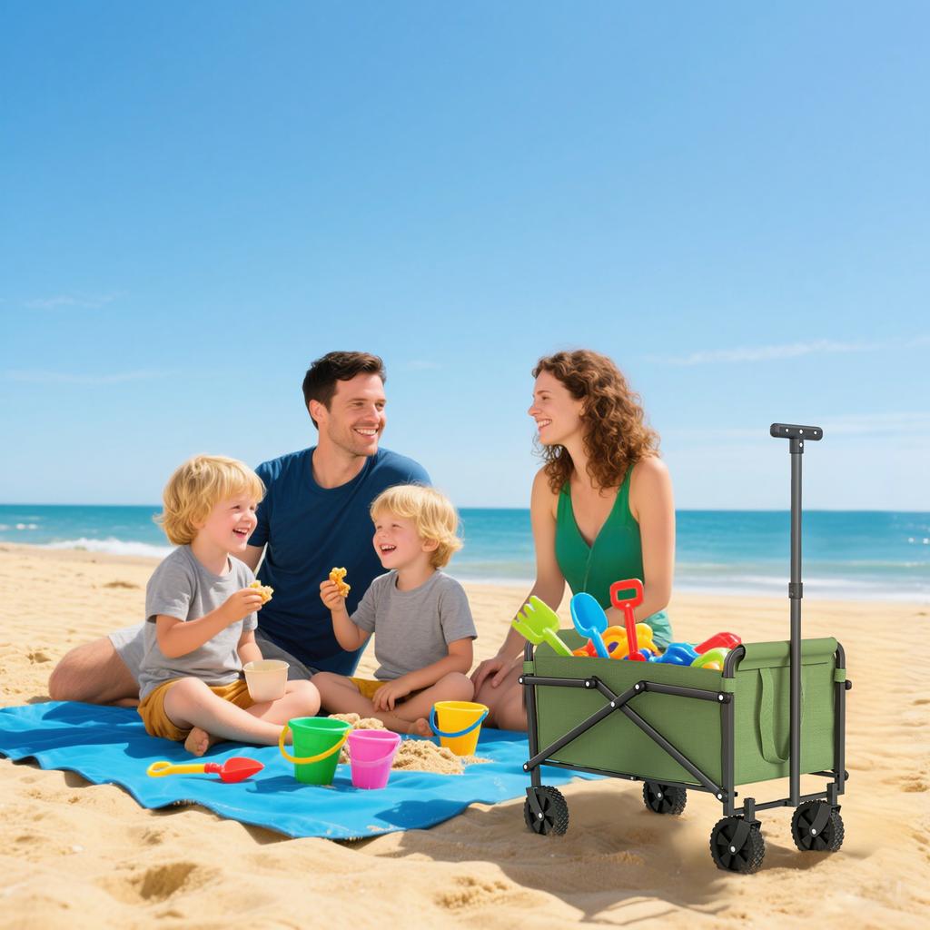 41L Festival Trolley on Wheels, Compact Garden Folding Trolley Cart